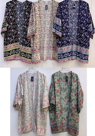 Womens Viscose Floral Kimono Gown