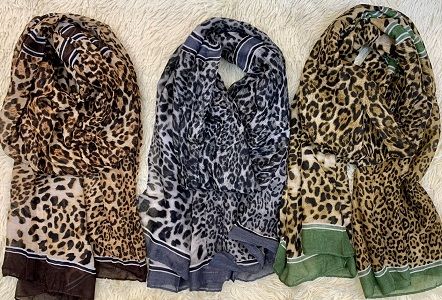 Brown Leopard Scarf