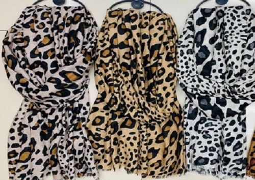 Leopard Print Cotton Scarf