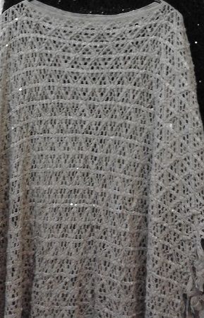 Ladies Crochet Poncho Grey