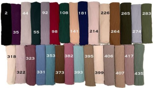 Pleated Chiffon Hijabs 12 Pack