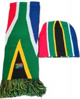 Green South Africa Scarf Beanie Hat Set