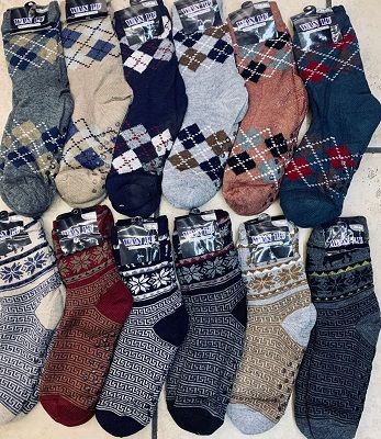 Patterned Winter Furry Socks 12 Pairs