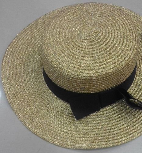 Gold Boater Hat