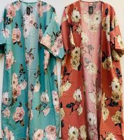 Womens Viscose Floral Kimono Gown