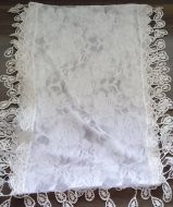 White Floral Lace Scarf