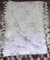 White Floral Lace Scarf