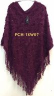 Maroon Ladies Knitted Poncho