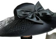 Satin Black Dress Hat