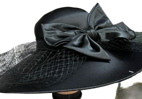 Satin Black Dress Hat