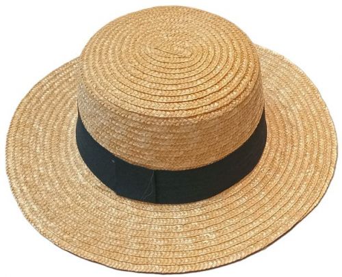 Straw School Boater Hat