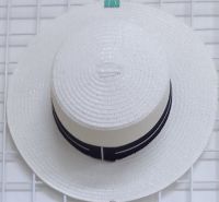 White Straw Boater Hat