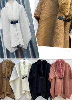 Warm Fur Collar Wool Ponchos