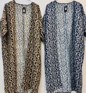 Long Viscose Leopard Kimonos