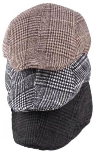 Mens Plaid Golf Flat Cap