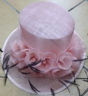Pink Rose Sinamay Floral Hat