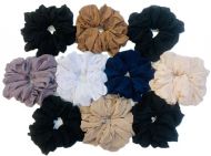 Plain Chiffon Hair Scrunchies 10 Pack