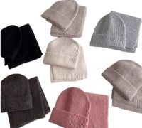 Winter Knitted Scarf and Beanie Hat 12 Sets