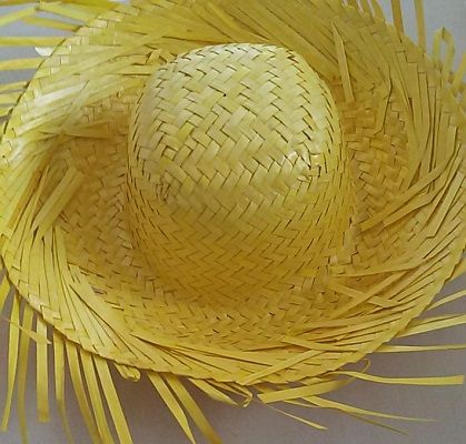 Hawaii Party Hats Online, Yellow Hawaiian Grass Hat